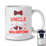 Personalized Uncle Is My Valentine; Lovely Plaid Bow Tie Hearts; Custom Name Boys Family T-Shirt