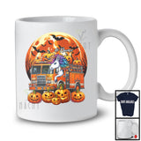 Personalized Unicorn Driving Fire Truck; Creepy Halloween Moon Custom Name Driver T-Shirt