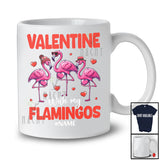 Personalized Valentine With My Flamingos; Adorable Three Custom Name Flamingos; Hearts T-Shirt