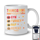 Personalized Vintage Gym Turkey Nap Repeat; Joyful Thanksgiving Custom Name Gym Player T-Shirt