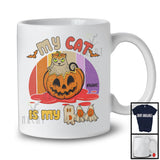 Personalized Vintage Retro Cat Is My Boo; Scary Ghost In Pumpkin; Custom Name T-Shirt