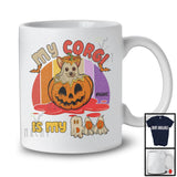 Personalized Vintage Retro Corgi Is My Boo; Scary Ghost In Pumpkin; Custom Name T-Shirt