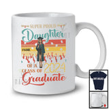 Personalized Vintage Retro Daughter Class Of 2024 Graduate, Super Proud Graduation Custom Name Family T-Shirt