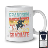 Personalized Vintage Retro Grandson Class Of 2024 Graduate, Super Proud Graduation Custom Name Family T-Shirt