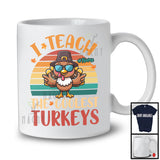 Personalized Vintage Retro I Teach The Coolest Turkeys; Lovely Thanksgiving Custom Name Teacher T-Shirt