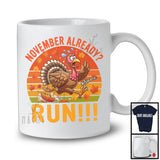 Personalized Vintage Retro November Already Run; Cool Thanksgiving Custom Name Turkey Runner T-Shirt