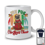 Personalized Vintage Retro Pug Is My Christmas Cheer; Lovely Santa Custom Name T-Shirt