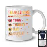 Personalized Vintage Yoga Turkey Nap Repeat; Joyful Thanksgiving Custom Name Yoga Player T-Shirt