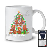 Personalized Violin Christmas Tree; Merry X-mas Custom Text Musical Instruments Player T-Shirt