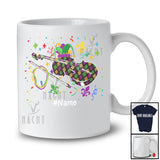 Personalized Violin With Mardi Gras Beads Jester Hat; Lovely Custom Name Violinist Team T-Shirt