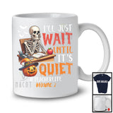 Personalized Wait Until It's Quiet, Scary Halloween Skeleton Pumpkin, Custom Name Teacher T-Shirt