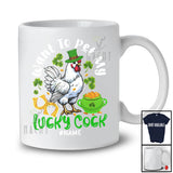 Personalized Want To Pet My Lucky Cock; Lovely St. Patrick's Day Custom Name Rooster Leprechaun T-Shirt