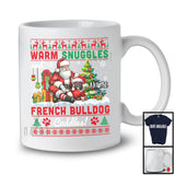 Personalized Warm Snuggles French Bulldog Cuddles, Lovely Christmas Sweater Custom Name Santa T-Shirt