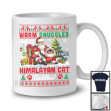 Personalized Warm Snuggles Himalayan Cat Cuddles, Lovely Christmas Sweater Custom Name Santa T-Shirt