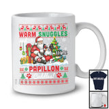Personalized Warm Snuggles Papillon Cuddles, Lovely Christmas Sweater Custom Name Santa T-Shirt