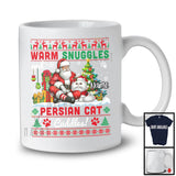 Personalized Warm Snuggles Persian Cat Cuddles, Lovely Christmas Sweater Custom Name Santa T-Shirt