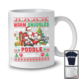 Personalized Warm Snuggles Poodle Cuddles, Lovely Christmas Sweater Custom Name Santa T-Shirt