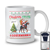 Personalized Watch Christmas Movies With My Dobermanns; Joyful Santa Riding Puppy; X-mas Tree T-Shirt