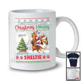 Personalized Watch Christmas Movies With My Shelties; Joyful Santa Riding Puppy; X-mas Tree T-Shirt