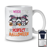 Personalized We Witch You A Perfect Halloween; Lovely Custom Name Two Cats; Pumpkins T-Shirt