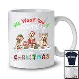 Personalized We Woof You A Merry Christmas; Lovely Plaid Labrador Retrievers Custom Name T-Shirt