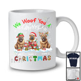 Personalized We Woof You A Merry Christmas; Lovely Plaid Shar Peis Custom Name T-Shirt