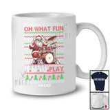 Personalized What Fun It Is To Play; Wonderful Christmas Sweater Custom Name Playing Drum T-Shirt