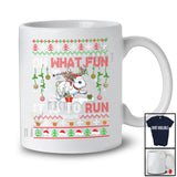 Personalized What Fun It Is To Run; Wonderful Christmas Sweater Bunny; Custom Name Running Runner T-Shirt