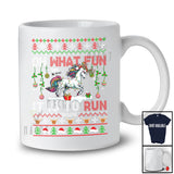 Personalized What Fun It Is To Run; Wonderful Christmas Sweater Unicorn; Custom Name Running Runner T-Shirt