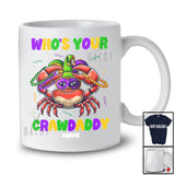 Personalized Who's Your CrawDaddy; Joyful Mardi Gras Custom Name Daddy; Crab Cosplay T-Shirt