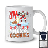 Personalized Will Lift For Milk And Cookies; Amazing Christmas Custom Name Santa Weightlifting T-Shirt