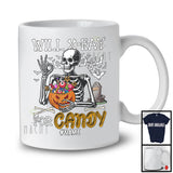 Personalized Will X-Ray For Candy; Horror Halloween Skeleton Pumpkin; Custom Name Radiology T-Shirt