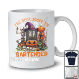 Personalized You Don't Scare Me I'm A Bartender, Scary Halloween Skeleton Pumpkin, Careers T-Shirt