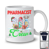 Pharmacist Crew; Cheerful Christmas Three Santa Elf Reindeer Jobs Tools; Proud Careers T-Shirt