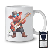 Pig Playing Guitar Rock; Joyful Music Bass Guitar Guitarist; Farmer Farm Lover T-Shirt