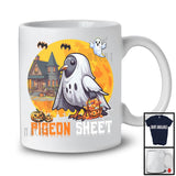 Pigeon Sheet, Adorable Halloween Moon Boo Ghost Costume Pigeon, Matching Animal Lover T-Shirt