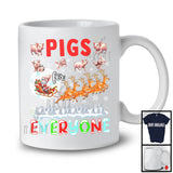 Pigs For Everyone; Fantastic Christmas Pig Santa Sleigh; X-mas Snowing Family Farmer T-Shirt