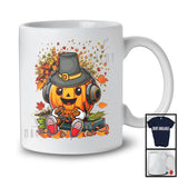 Pilgrim Carved Pumpkin Wearing Headset Gaming; Joyful Thanksgiving Video Game; Gamer T-Shirt