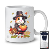 Pilgrim Guinea Pig With Pumpkins Turkey, Awesome Thanksgiving Fall Leaves, Animal Lover T-Shirt