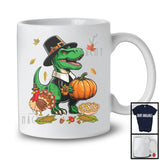 Pilgrim T-Rex With Pumpkins Turkey, Awesome Thanksgiving Fall Leaves, Animal Lover T-Shirt