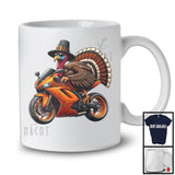 Pilgrim Turkey Riding Motorbike, Wonderful Thanksgiving Pumpkins Rider Biker, Family Group T-Shirt
