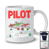 Pilot Crew; Cheerful Christmas Three Santa Elf Reindeer Jobs Tools; Proud Careers T-Shirt