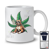 Pit Bull Sunglasses Smoker, Humorous Puppy Owner Lover, Matching 420 Stoner Smoker Group T-Shirt