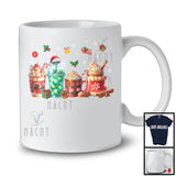 Plaid Coffee Snowing Around; Amazing Christmas Snowing Santa Coffee; X-mas Family Group T-Shirt