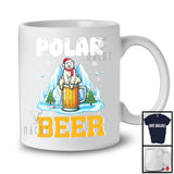 Polar Beer; Lovely Christmas Polar Bear Drinking Beer; Animal Lover Drunker Family Group T-Shirt