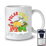 Polar Beers; Humorous Christmas Three Beer Polar Bears Snowing; Drinking Drunker Group T-Shirt