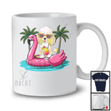 Poodle On Flamingo Float; Joyful Summer Vacation Hawaii; Pool Beach Family Group T-Shirt