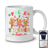 Pre-K Teacher Team; Lovely Christmas Three Gingerbreads Teaching; Teacher Group T-Shirt