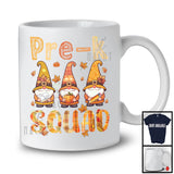 Pre-K Squad; Lovely Thanksgiving Plaid Three Gnomes Gnomies; Fall Leaves Teacher Group T-Shirt