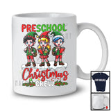 Preschool Christmas Crew; Amazing Christmas Three Elf Students Snow; X-mas Teacher Group T-Shirt